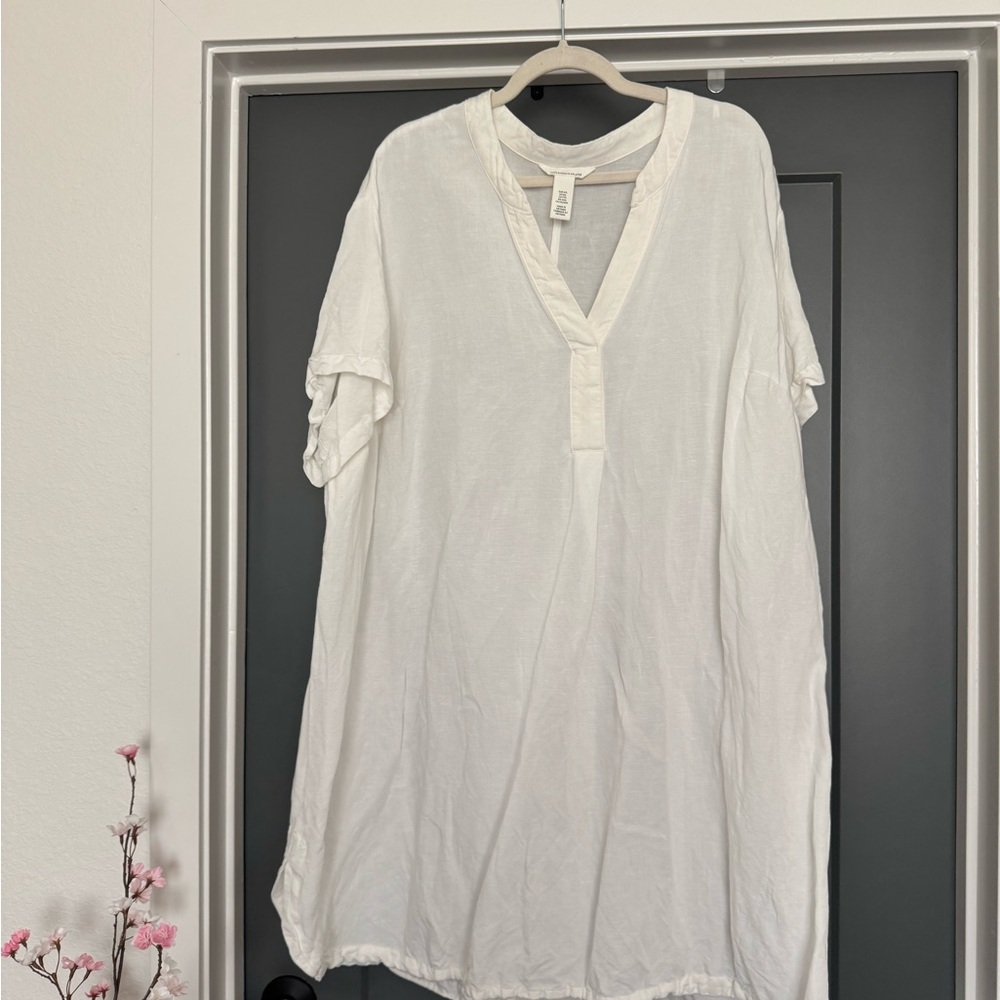 H&M Cream Linen Blend Top
